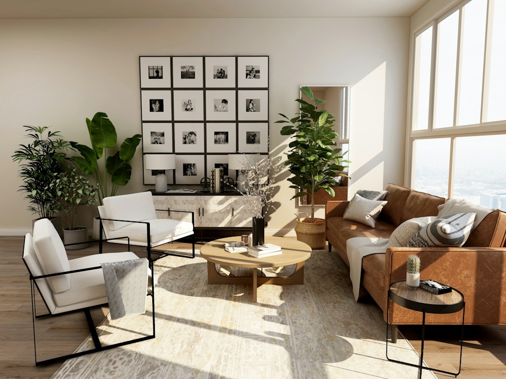 Bright furnished living room